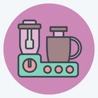 Icon Food Processor. related to Kitchen Tool symbol. color mate style. simple design illustration vector