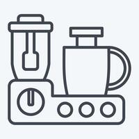 Icon Food Processor. related to Kitchen Tool symbol. line style. simple design illustration vector