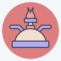 Icon Gas Burner. related to Kitchen Tool symbol. color mate style. simple design illustration vector