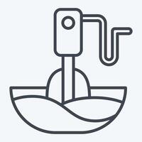 Icon Hand Blender. related to Kitchen Tool symbol. line style. simple design illustration vector