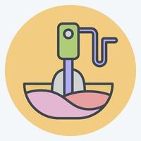 Icon Hand Blender. related to Kitchen Tool symbol. color mate style. simple design illustration vector