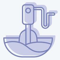 Icon Hand Blender. related to Kitchen Tool symbol. two tone style. simple design illustration vector