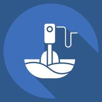 Icon Hand Blender. related to Kitchen Tool symbol. long shadow style. simple design illustration vector