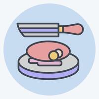 Icon Steak Knife Set. related to Kitchen Tool symbol. color mate style. simple design illustration vector