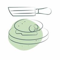 Icon Steak Knife Set. related to Kitchen Tool symbol. Color Spot Style. simple design illustration vector
