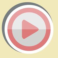 Sticker Play Button. related to Cinema symbol. simple design illustration vector