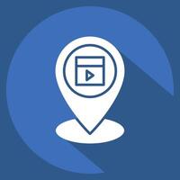 Icon Location. related to Cinema symbol. long shadow style. simple design illustration vector