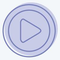 Icon Play Button. related to Cinema symbol. two tone style. simple design illustration vector