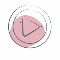 Icon Play Button. related to Cinema symbol. Color Spot Style. simple design illustration vector