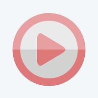 Icon Play Button. related to Cinema symbol. flat style. simple design illustration vector