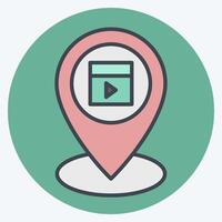 Icon Location. related to Cinema symbol. color mate style. simple design illustration vector
