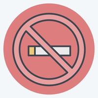 Icon No Smoking. related to Cinema symbol. color mate style. simple design illustration vector