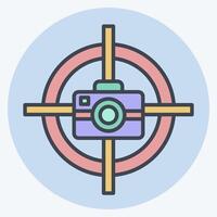 Icon Focus Camera. related to Cinema symbol. color mate style. simple design illustration vector