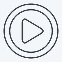 Icon Play Button. related to Cinema symbol. line style. simple design illustration vector