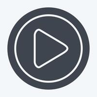 Icon Play Button. related to Cinema symbol. glyph style. simple design illustration vector