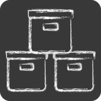 Icon Box. related to Office symbol. chalk Style. simple design illustration vector