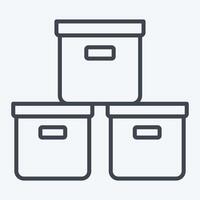 Icon Box. related to Office symbol. line style. simple design illustration vector