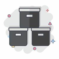 Icon Box. related to Office symbol. comic style. simple design illustration vector