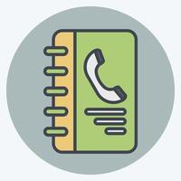 Icon Contact Book. related to Office symbol. color mate style. simple design illustration vector