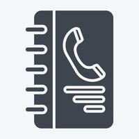 Icon Contact Book. related to Office symbol. glyph style. simple design illustration vector