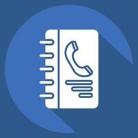 Icon Contact Book. related to Office symbol. long shadow style. simple design illustration vector