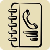 Icon Contact Book. related to Office symbol. hand drawn style. simple design illustration vector