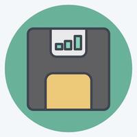 Icon Floppy Disk. related to Office symbol. color mate style. simple design illustration vector