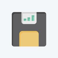Icon Floppy Disk. related to Office symbol. flat style. simple design illustration vector