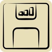 Icon Floppy Disk. related to Office symbol. hand drawn style. simple design illustration vector