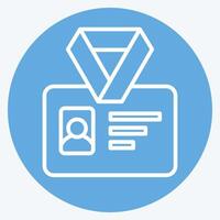 Icon ID Card. related to Office symbol. blue eyes style. simple design illustration vector