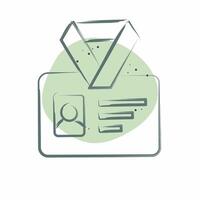 Icon ID Card. related to Office symbol. Color Spot Style. simple design illustration vector