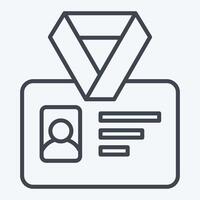 Icon ID Card. related to Office symbol. line style. simple design illustration vector