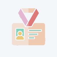Icon ID Card. related to Office symbol. doodle style. simple design illustration vector