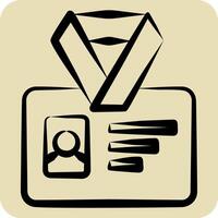Icon ID Card. related to Office symbol. hand drawn style. simple design illustration vector