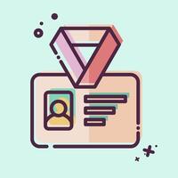 Icon ID Card. related to Office symbol. MBE style. simple design illustration vector
