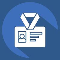 Icon ID Card. related to Office symbol. long shadow style. simple design illustration vector