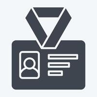 Icon ID Card. related to Office symbol. glyph style. simple design illustration vector
