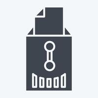 Icon Letter. related to Office symbol. glyph style. simple design illustration vector