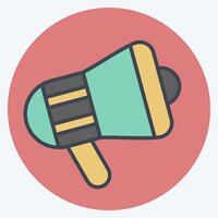 Icon Megaphone. related to Office symbol. color mate style. simple design illustration vector