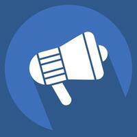 Icon Megaphone. related to Office symbol. long shadow style. simple design illustration vector
