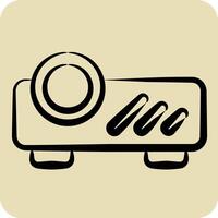 Icon Projector. related to Office symbol. hand drawn style. simple design illustration vector