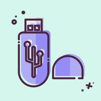Icon USB. related to Office symbol. MBE style. simple design illustration vector