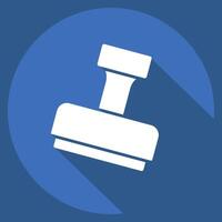Icon Stamp. related to Office symbol. long shadow style. simple design illustration vector