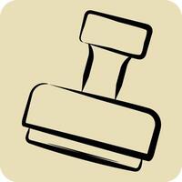 Icon Stamp. related to Office symbol. hand drawn style. simple design illustration vector