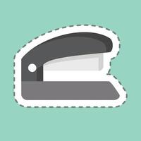 Sticker line cut Stapler. related to Office symbol. simple design illustration vector