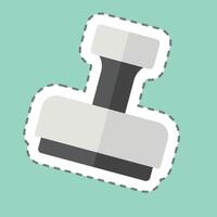 Sticker line cut Stamp. related to Office symbol. simple design illustration vector