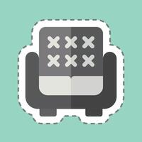Sticker line cut Sofa. related to Office symbol. simple design illustration vector