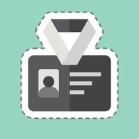 Sticker line cut ID Card. related to Office symbol. simple design illustration vector