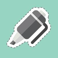 Sticker line cut Marker. related to Office symbol. simple design illustration vector