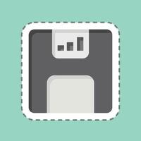 Sticker line cut Floppy Disk. related to Office symbol. simple design illustration vector